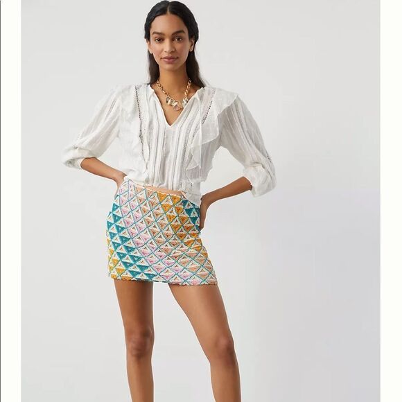 Anthropologie Dresses & Skirts - NWT Anthropologie Walter Baker Slim Hand-Beaded Mini Skirt Size 4 B-1321